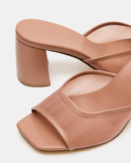 MADAME Mocha Square-Toe Mesh Mule Women's Heel Steve Madden MOCHA