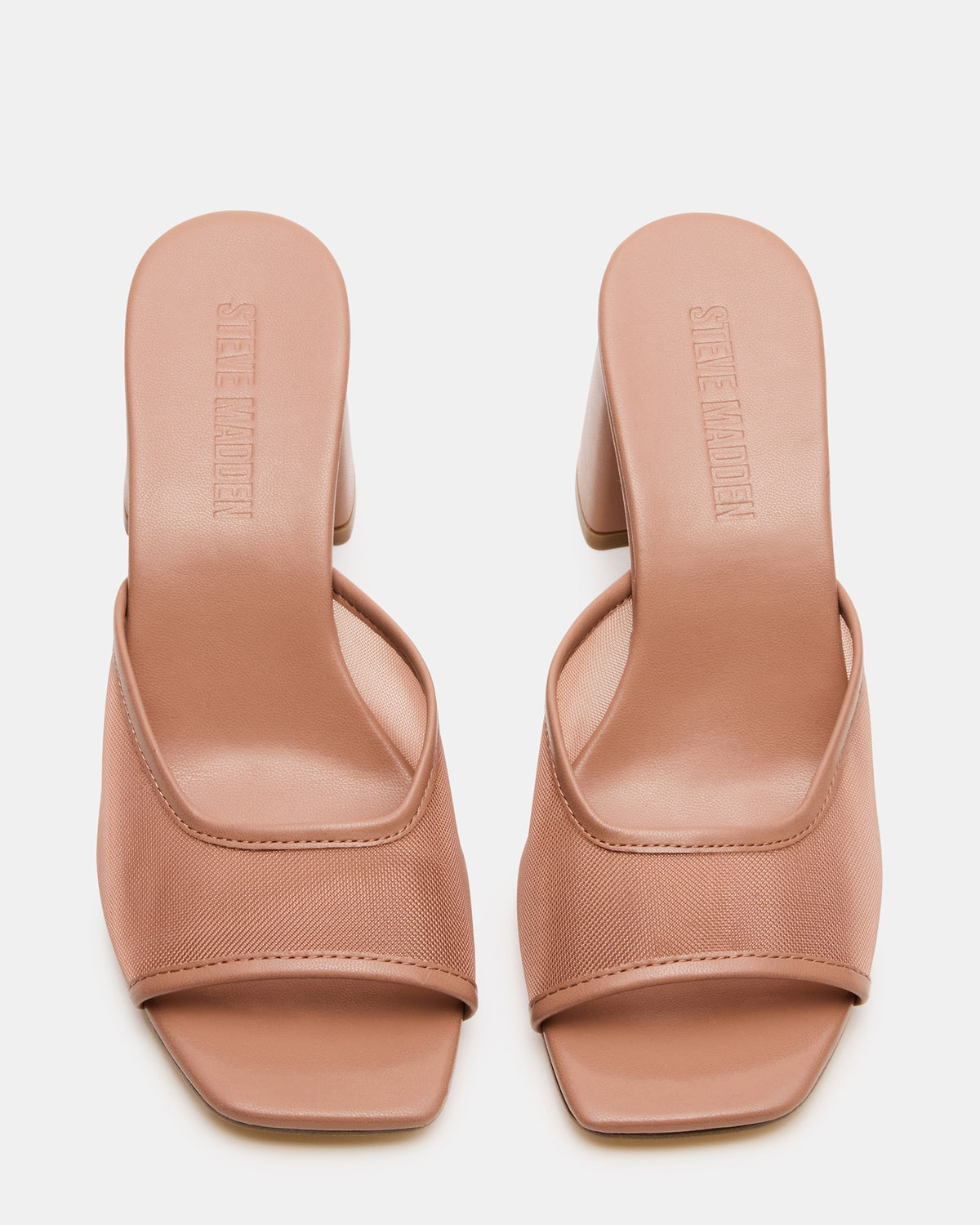 MADAME Mocha Square-Toe Mesh Mule Women's Heel Steve Madden MOCHA