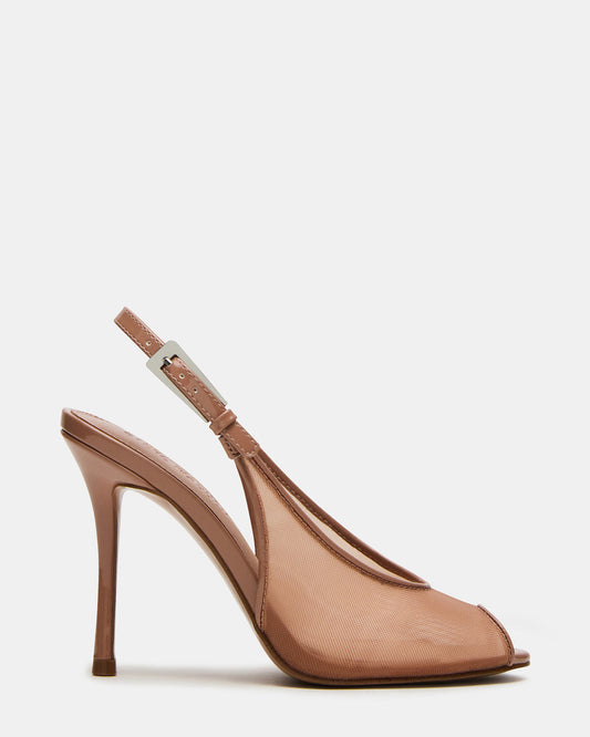PRESCOTT Natural Mesh Women's Slingback Stiletto Heel Steve Madden NATURAL