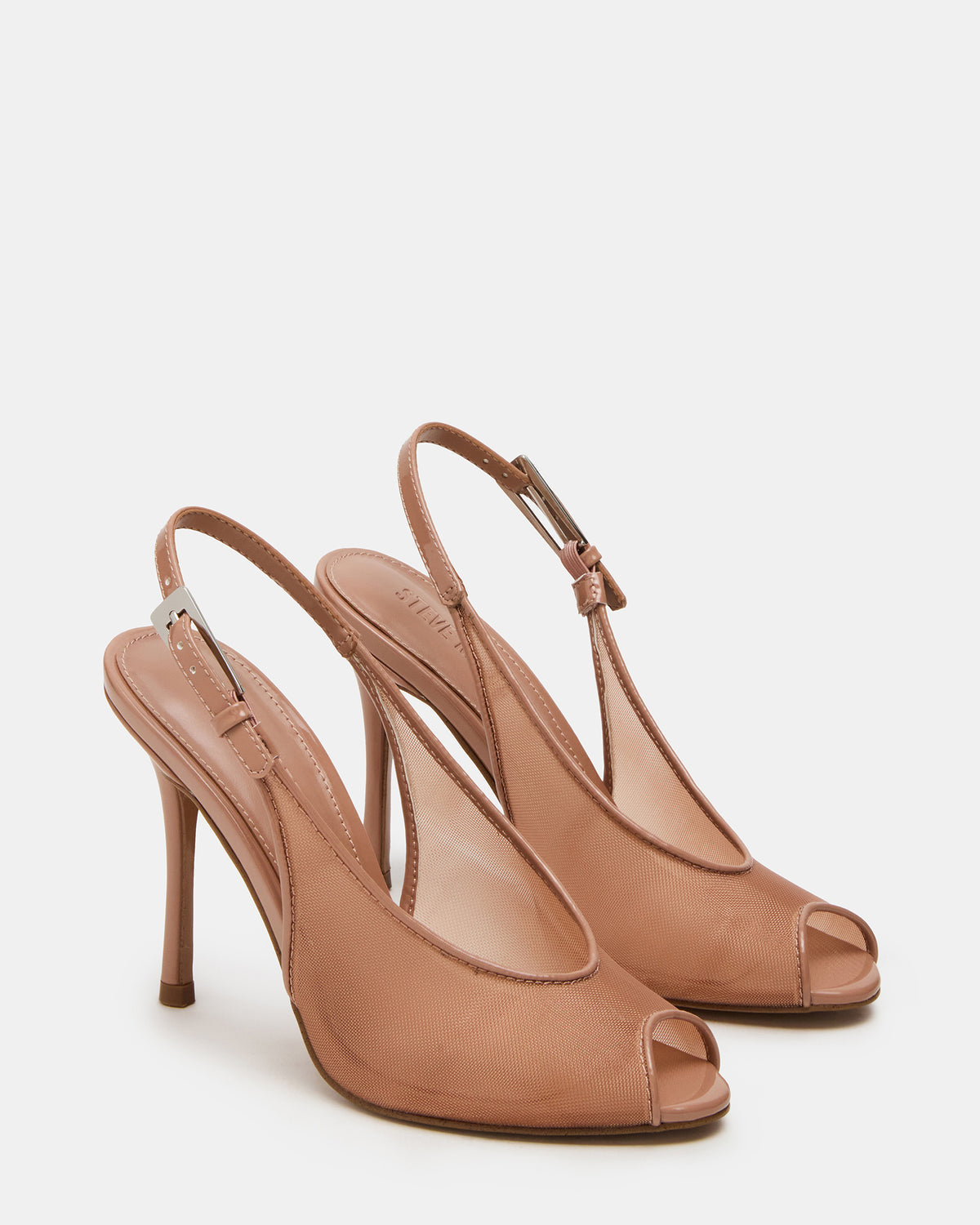 PRESCOTT Natural Mesh Women's Slingback Stiletto Heel Steve Madden NATURAL