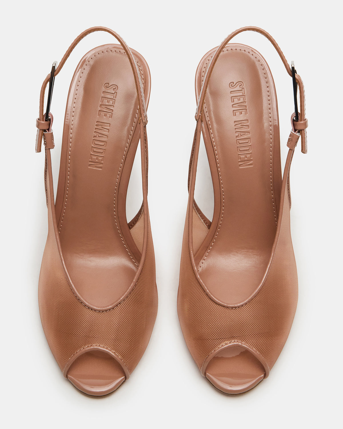 PRESCOTT Natural Mesh Women's Slingback Stiletto Heel Steve Madden NATURAL