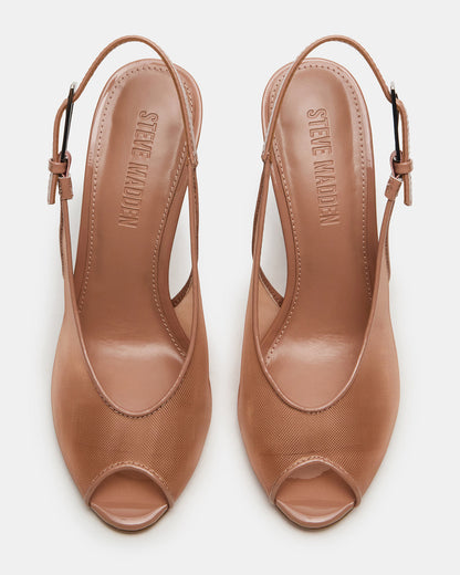 PRESCOTT Natural Mesh Women's Slingback Stiletto Heel Steve Madden NATURAL