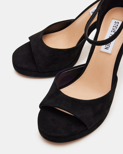 ESTER Black Suede Strappy Heel | Women's Heels Steve Madden BLACK SUEDE