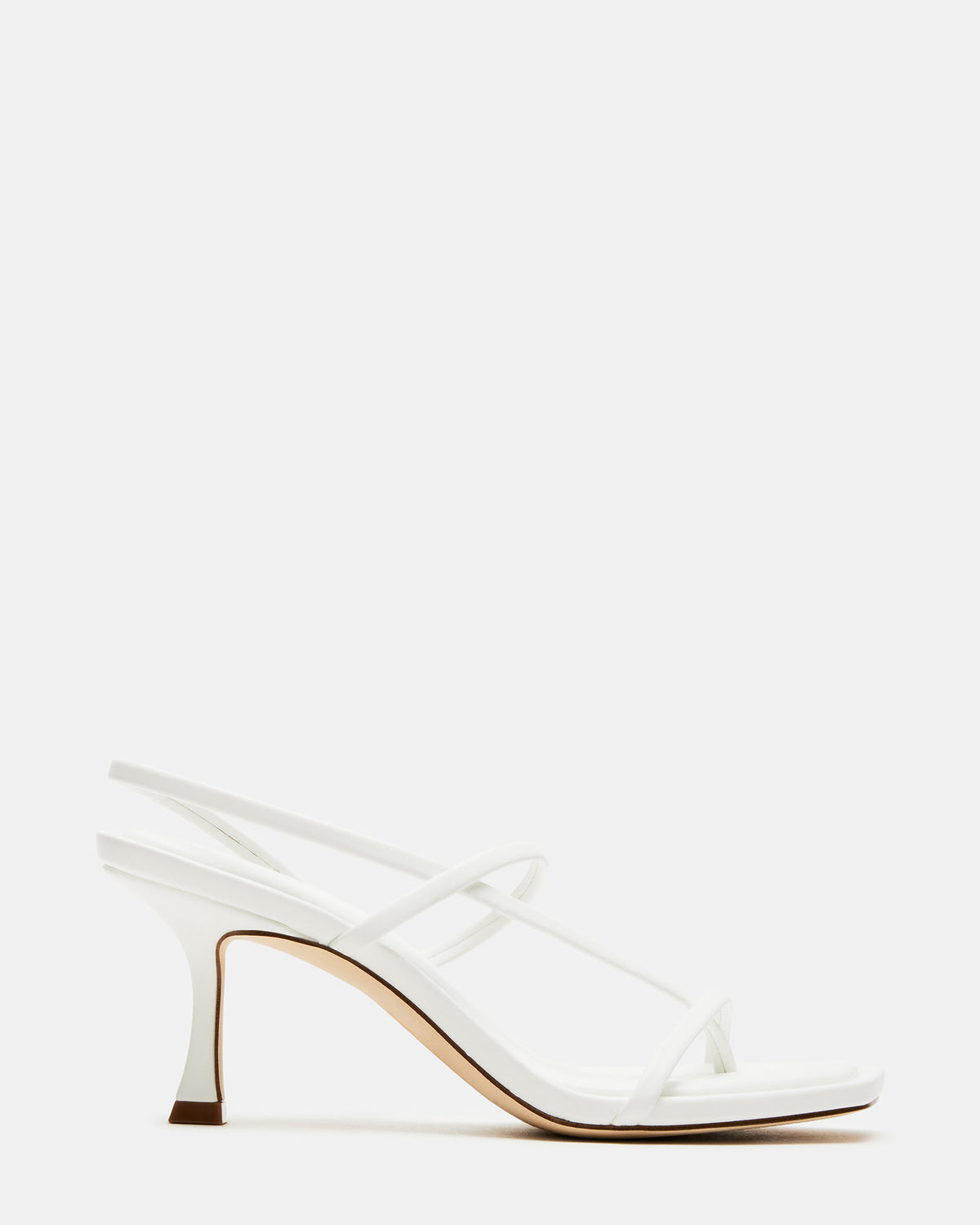 LOCKE White Women's Dainty Strappy Square Toe Heel Steve Madden WHITE