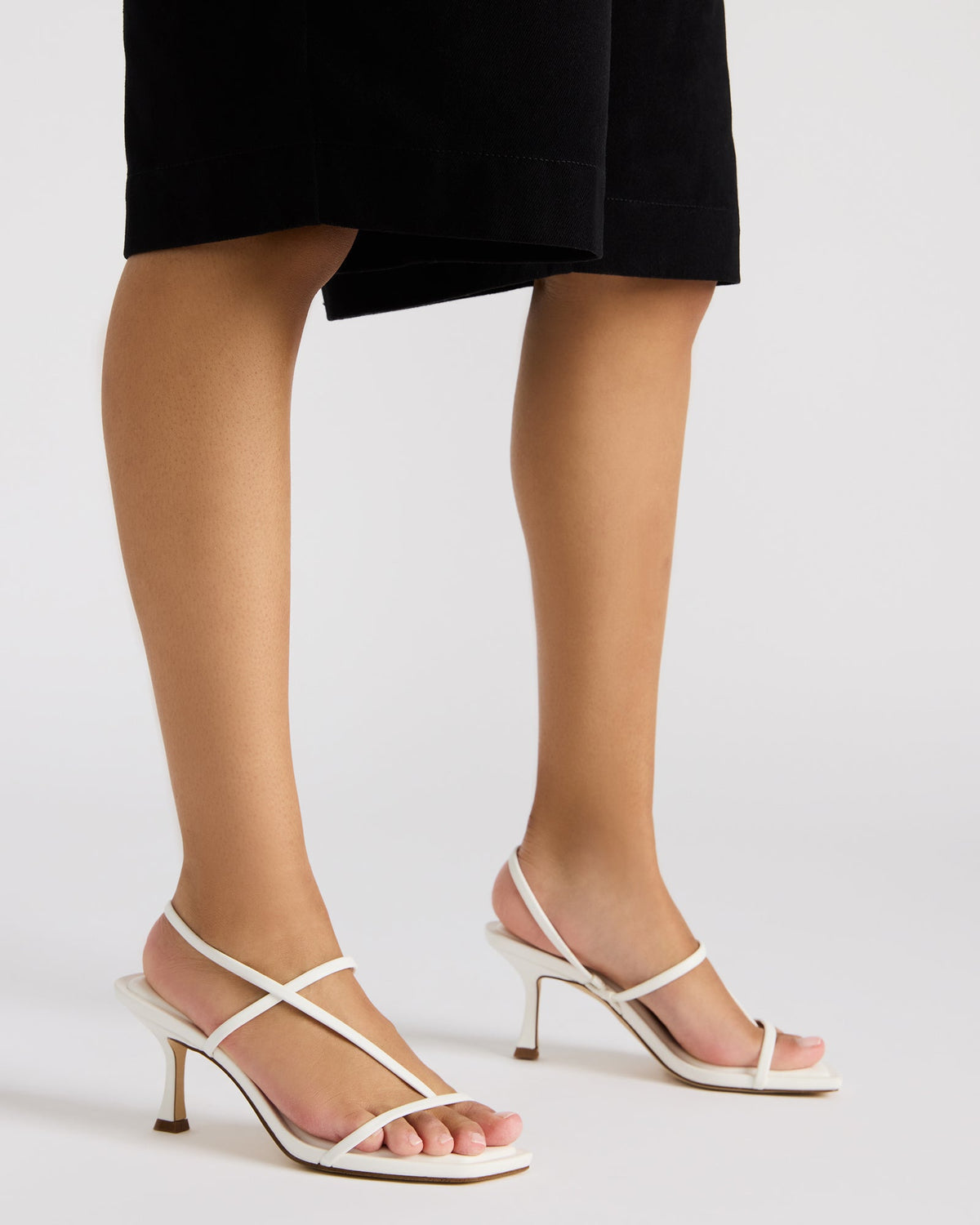 LOCKE White Women's Dainty Strappy Square Toe Heel Steve Madden WHITE
