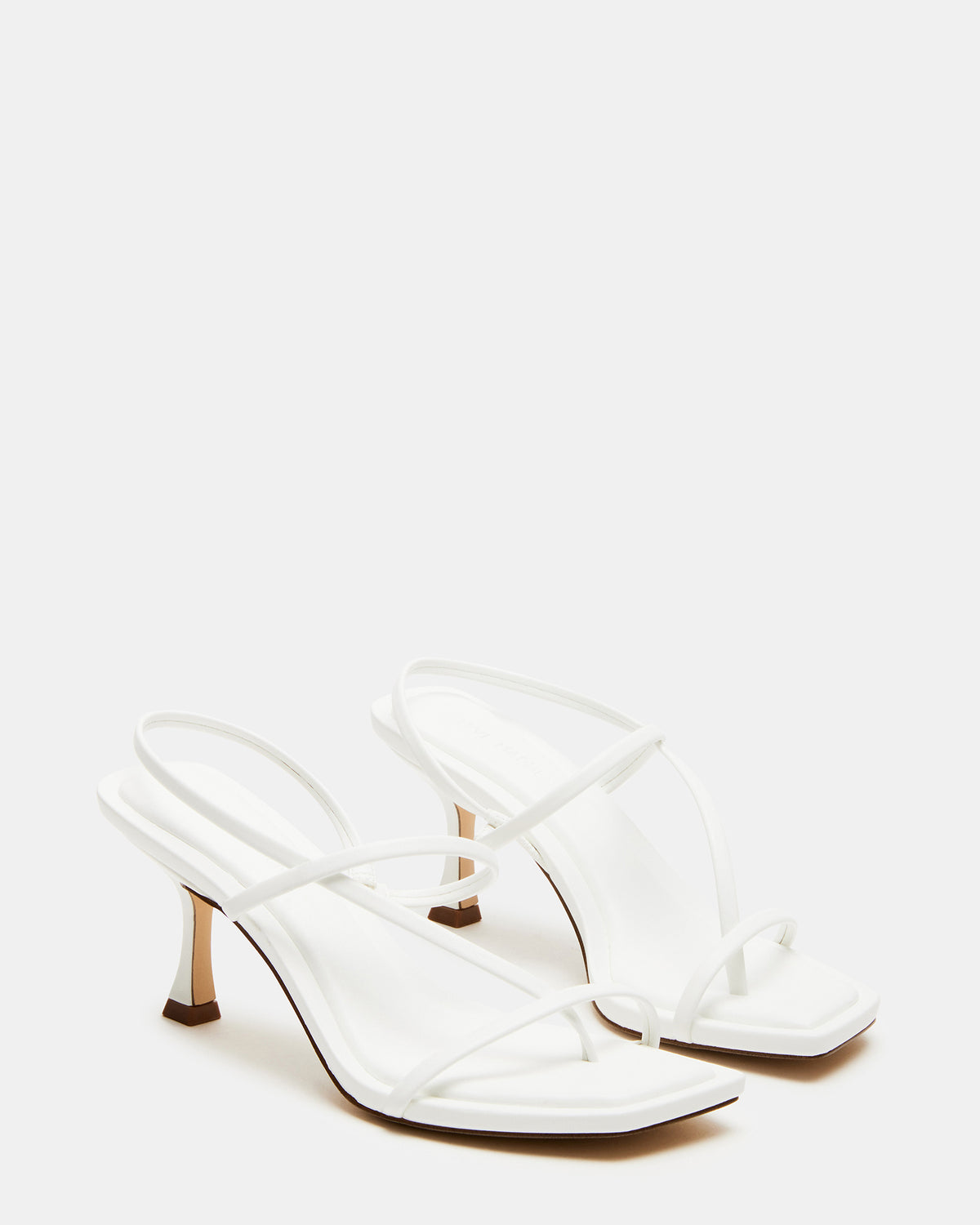 LOCKE White Women's Dainty Strappy Square Toe Heel Steve Madden WHITE
