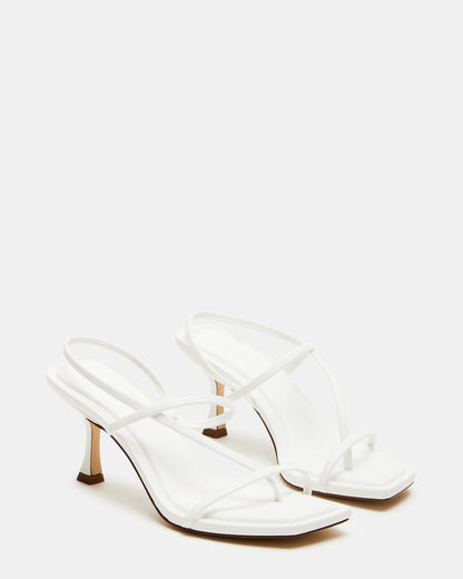 LOCKE White Women's Dainty Strappy Square Toe Heel Steve Madden WHITE