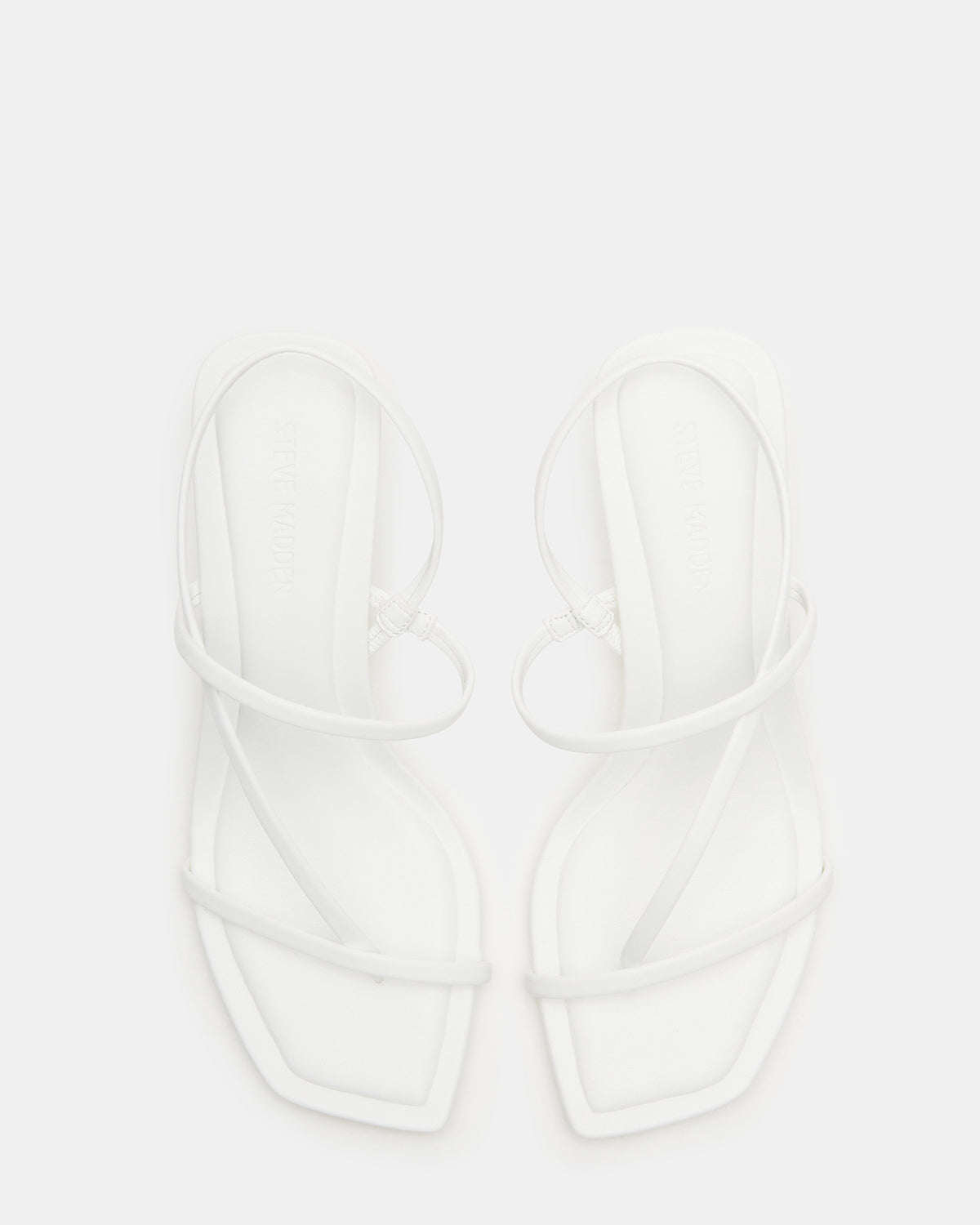 LOCKE White Women's Dainty Strappy Square Toe Heel Steve Madden WHITE