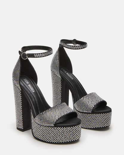 GLAM Rhinestones Platform Block Heel | Women's Heels Steve Madden RHINESTONES