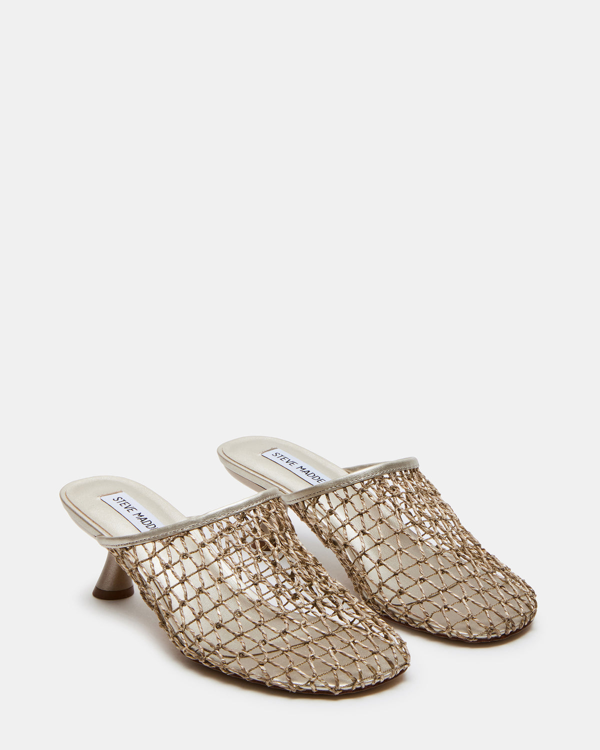 XRAY Gold Women's Caged Net Mule Heel Steve Madden GOLD