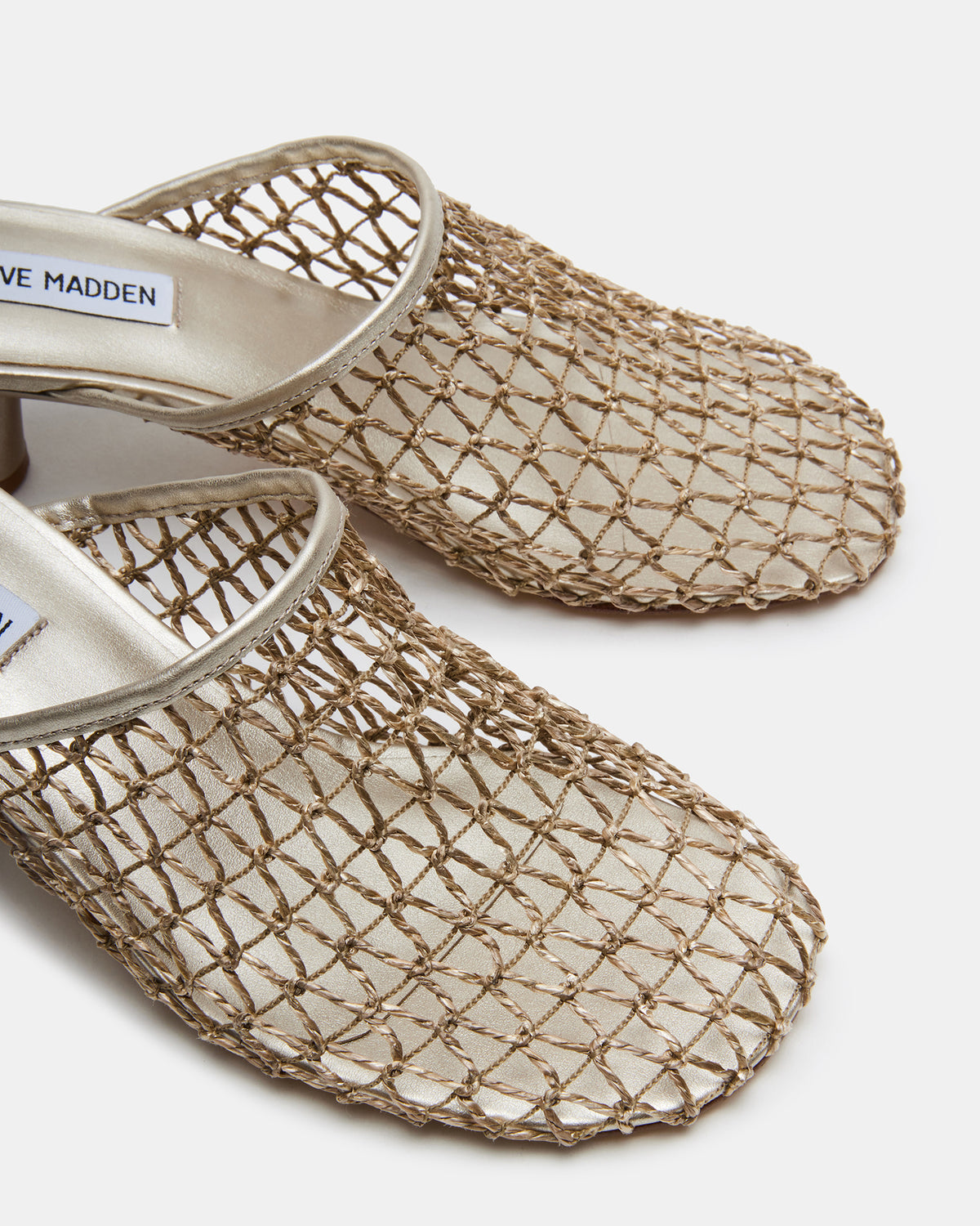 XRAY Gold Women's Caged Net Mule Heel Steve Madden GOLD