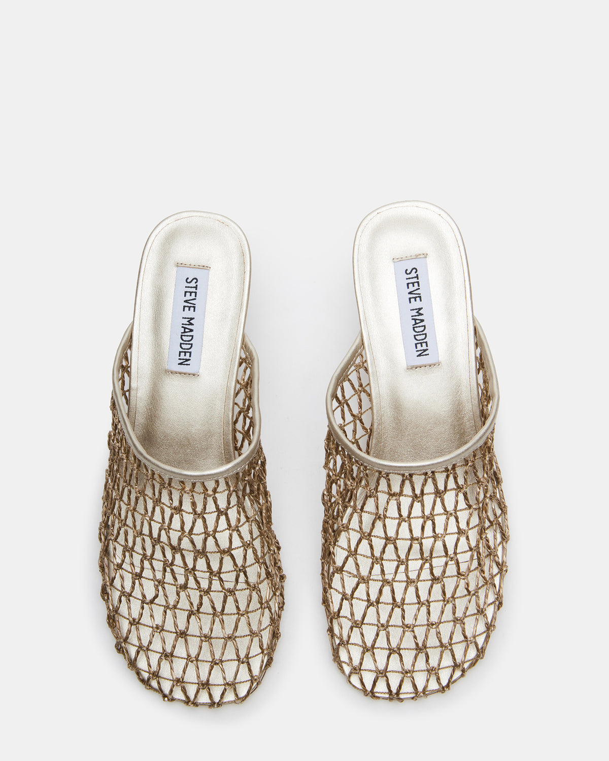 XRAY Gold Women's Caged Net Mule Heel Steve Madden GOLD