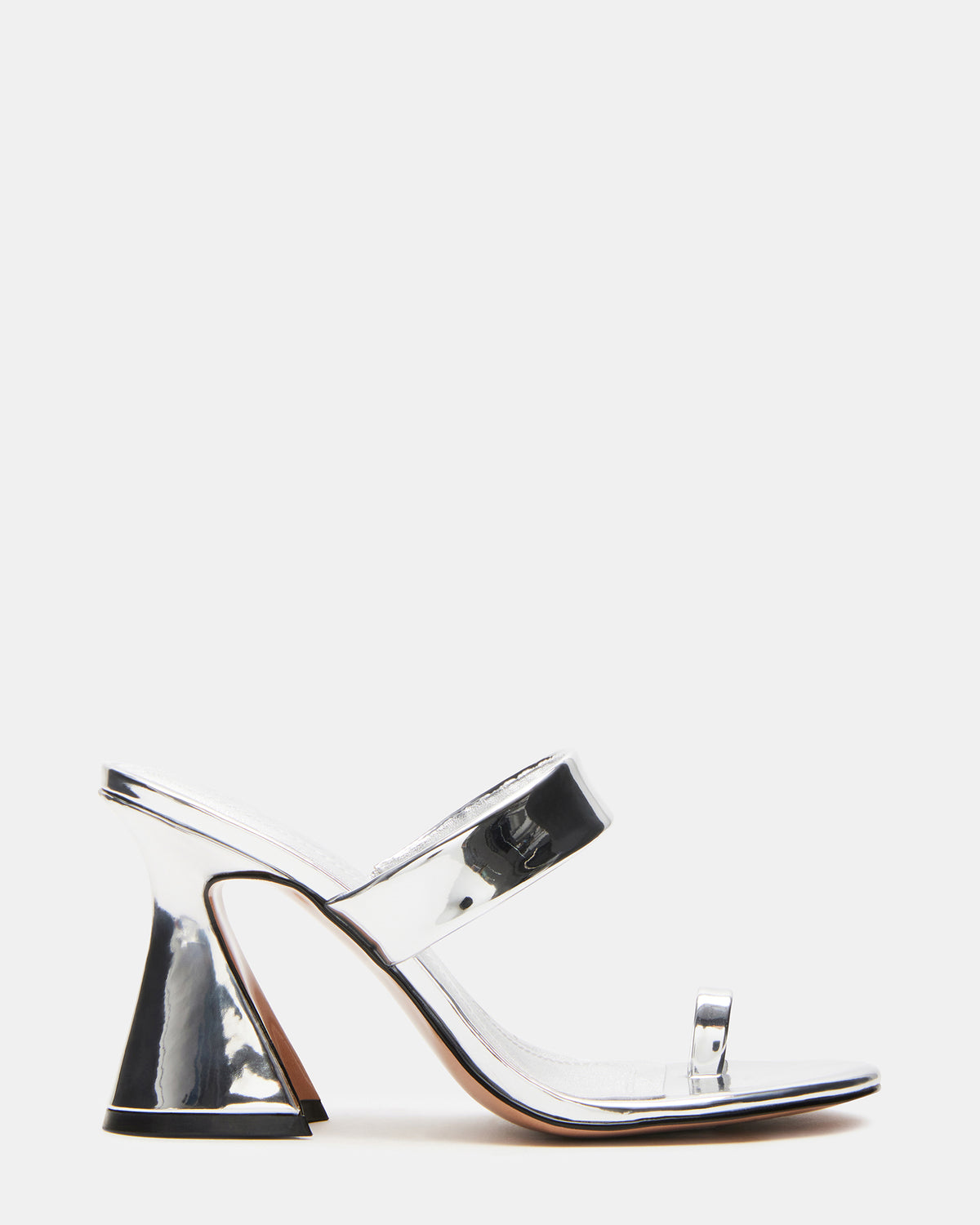 RENIE Silver Women's Open Toe Mule Heel Steve Madden SILVER