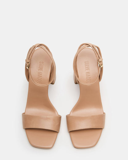 MESSA Natural Leather Women's Square-Toe Block Heel Steve Madden NATURAL LEATHER