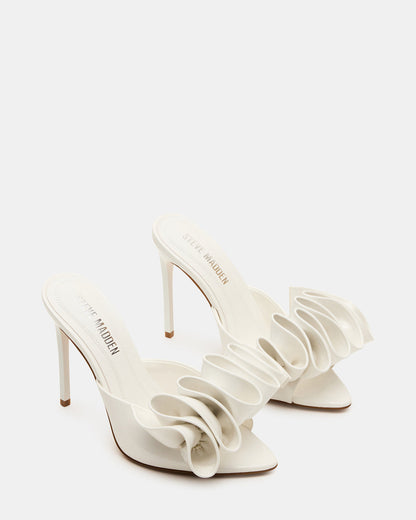 AFFINITY White Patent Pointed-Toe Stiletto Mule Women's Heel Steve Madden WHITE PATENT
