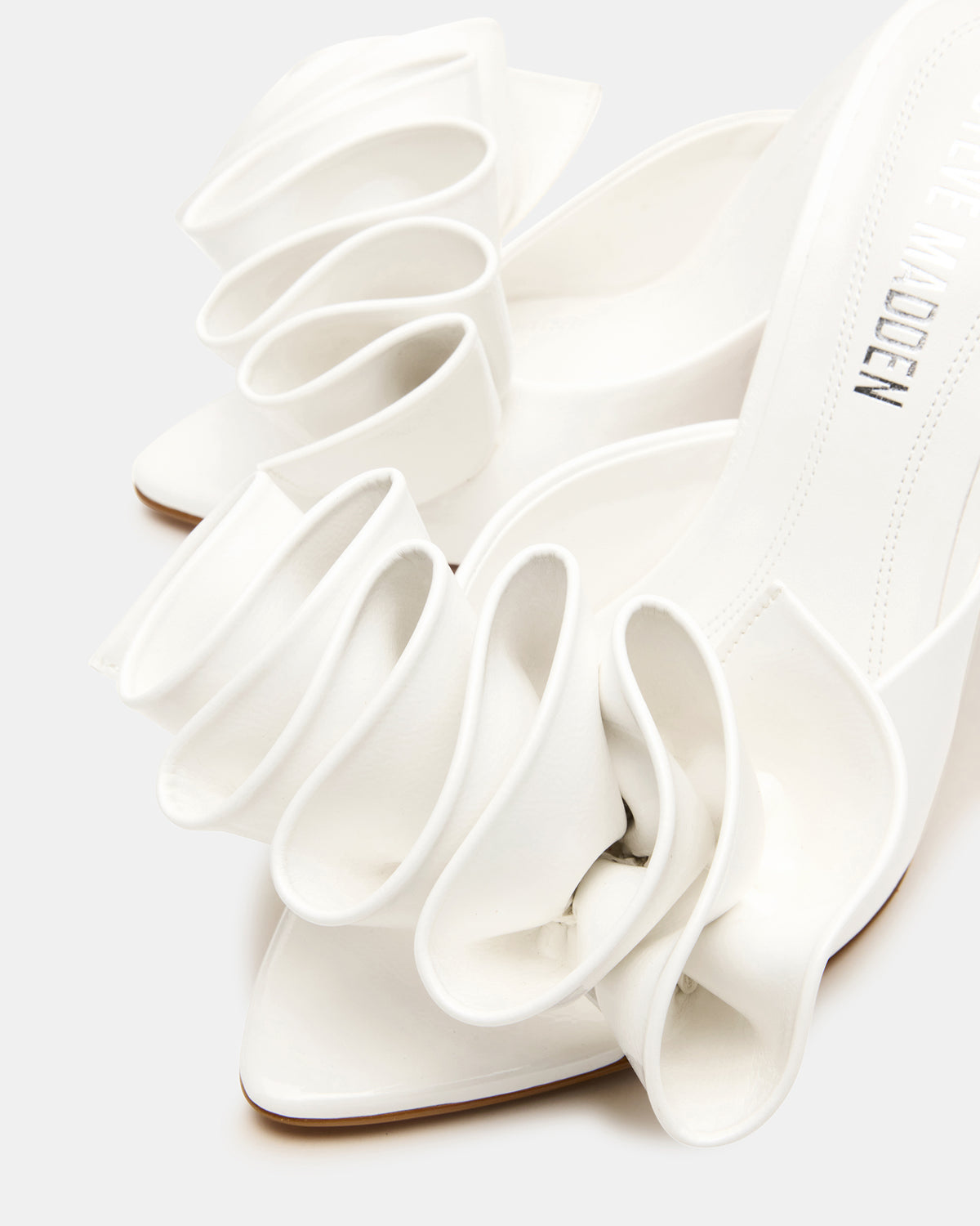 AFFINITY White Patent Pointed-Toe Stiletto Mule Women's Heel Steve Madden WHITE PATENT