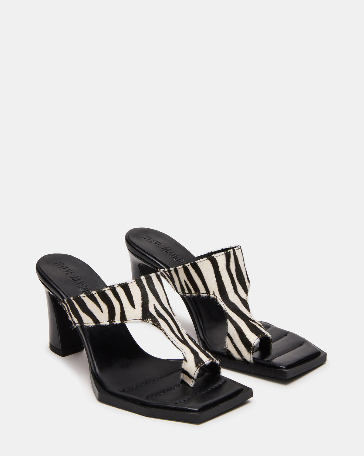 ALAMEDA Zebra Square-Toe Mule Women's Heel Steve Madden ZEBRA