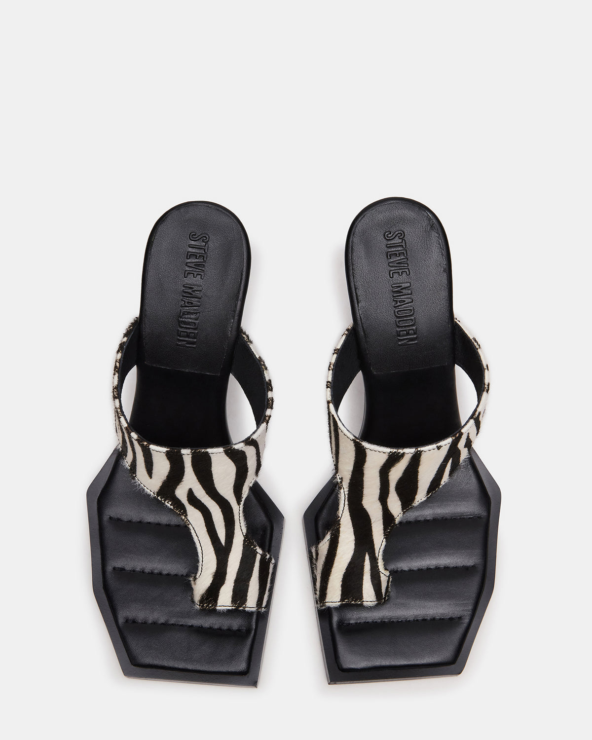 ALAMEDA Zebra Square-Toe Mule Women's Heel Steve Madden ZEBRA