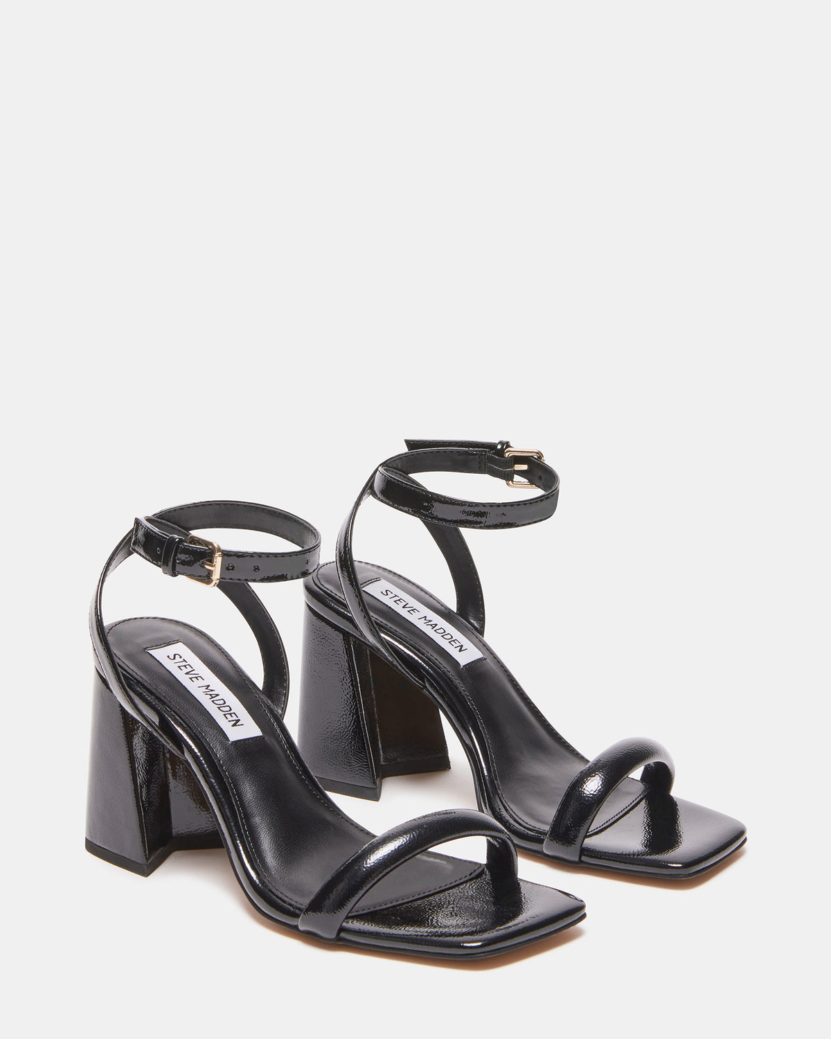 GRETIN Black Square Toe Heels | Women's Heels Steve Madden BLACK