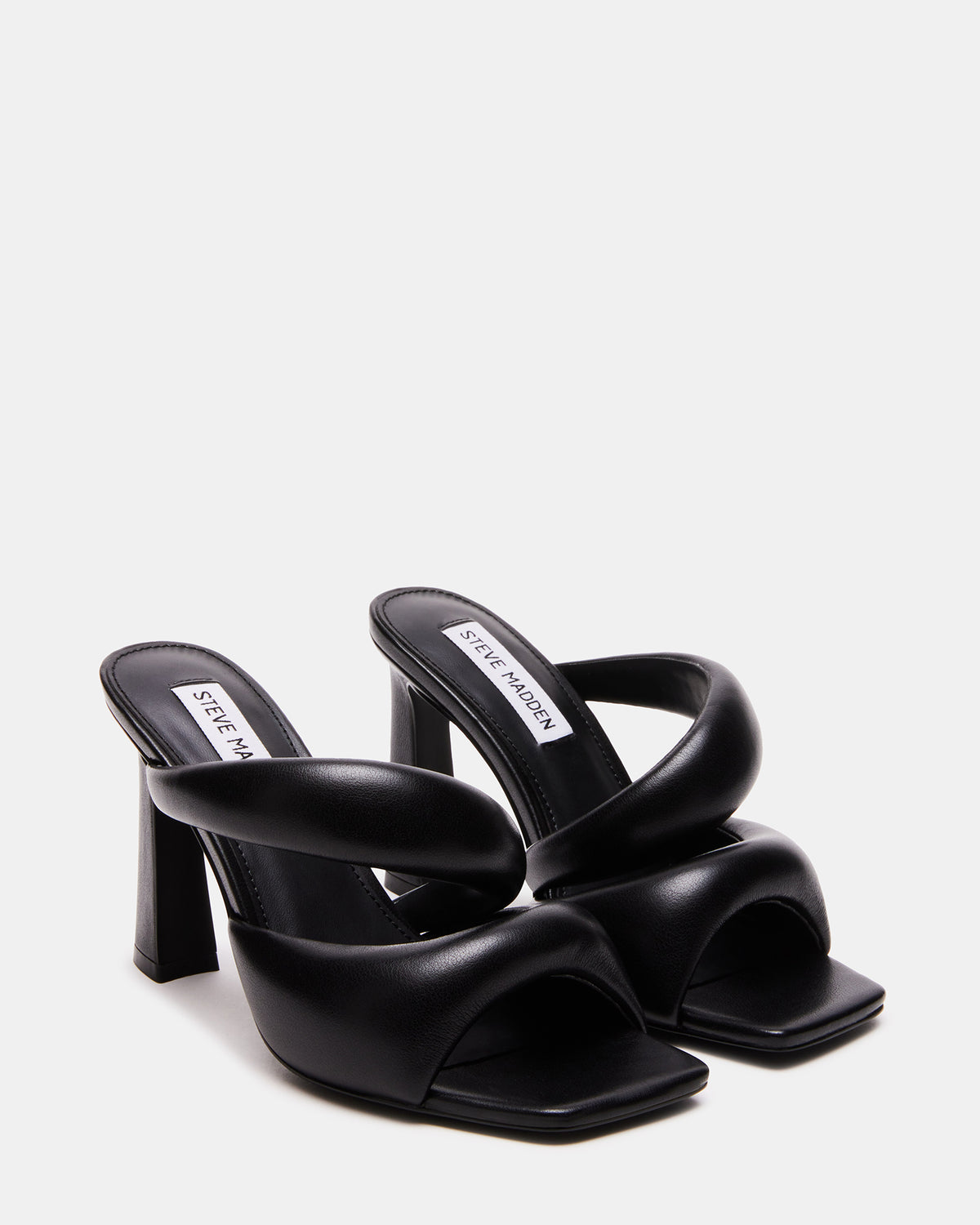 KLOSS Black Tubular Square Toe Mule | Women's Heels Steve Madden BLACK