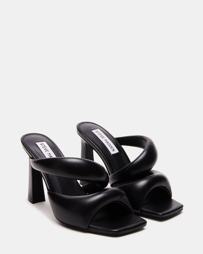 KLOSS Black Tubular Square Toe Mule | Women's Heels Steve Madden BLACK