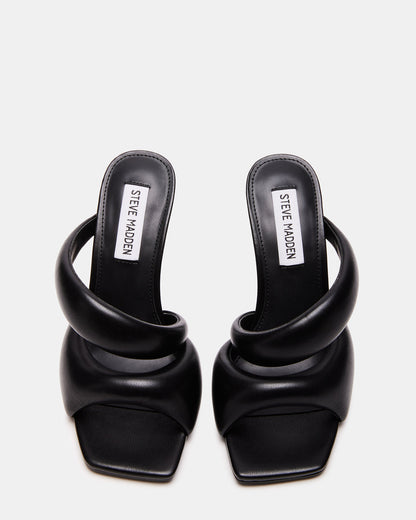 KLOSS Black Tubular Square Toe Mule | Women's Heels Steve Madden BLACK