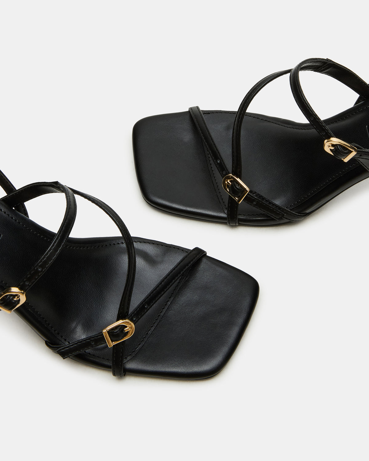 VANTAGE Black Women's Square-Toe Strappy Slingback Heel Steve Madden BLACK