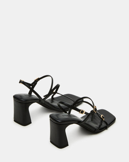 VANTAGE Black Women's Square-Toe Strappy Slingback Heel Steve Madden BLACK