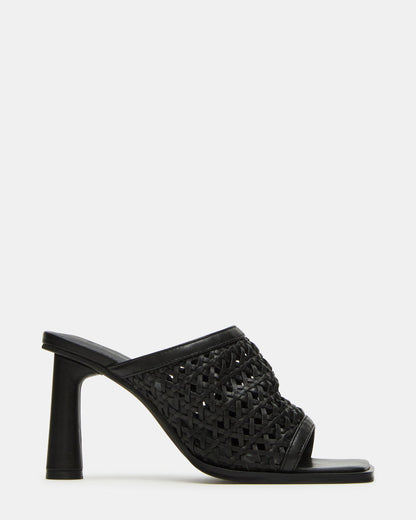 FRESCA Black Woven Square-Toe Mule Women's Heel Steve Madden BLACK