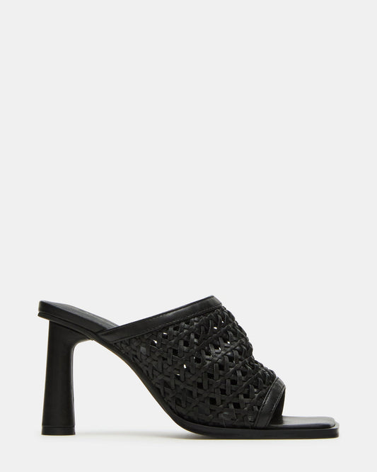 FRESCA Black Woven Square-Toe Mule Women's Heel Steve Madden BLACK