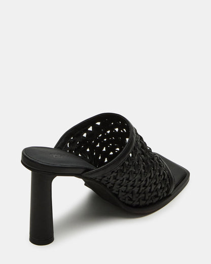 FRESCA Black Woven Square-Toe Mule Women's Heel Steve Madden BLACK