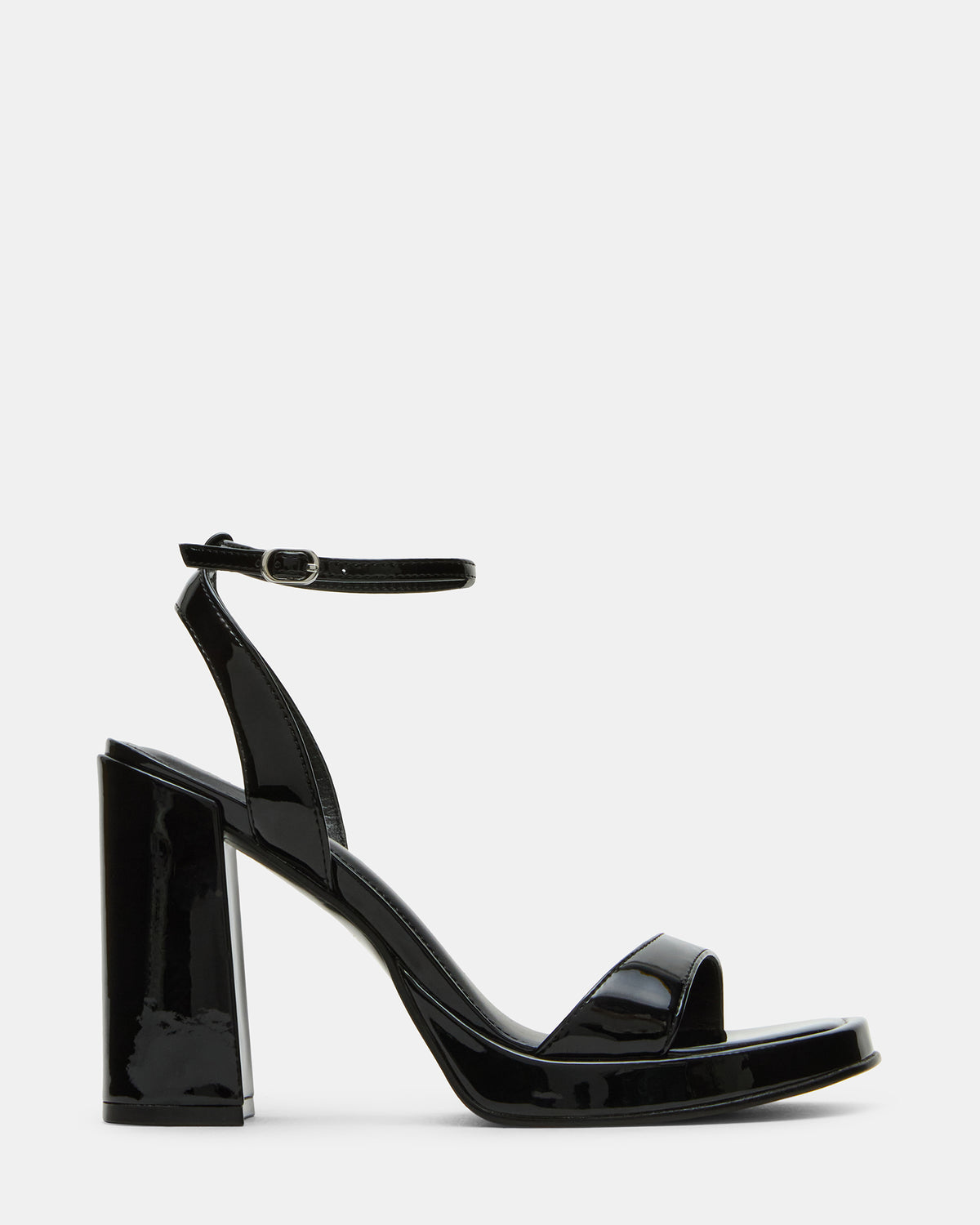 SULLIVAN Black Patent Square-Toe Strappy Heel | Women's Heels Steve Madden BLACK PATENT