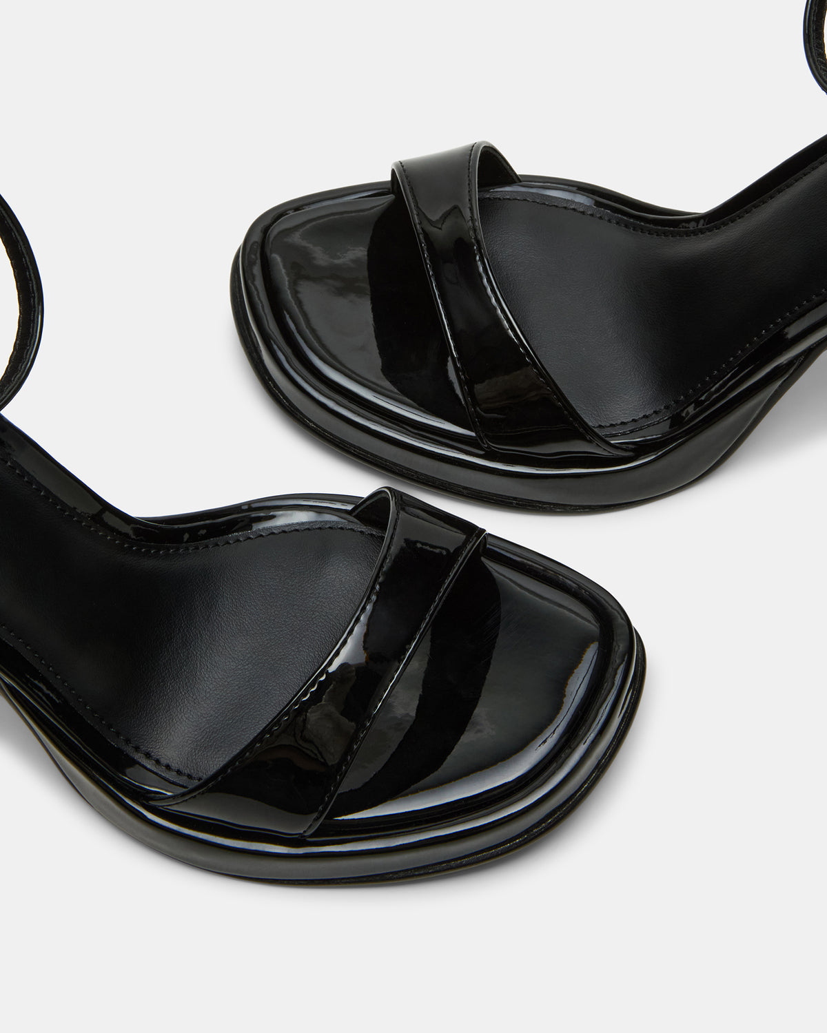 SULLIVAN Black Patent Square-Toe Strappy Heel | Women's Heels Steve Madden BLACK PATENT