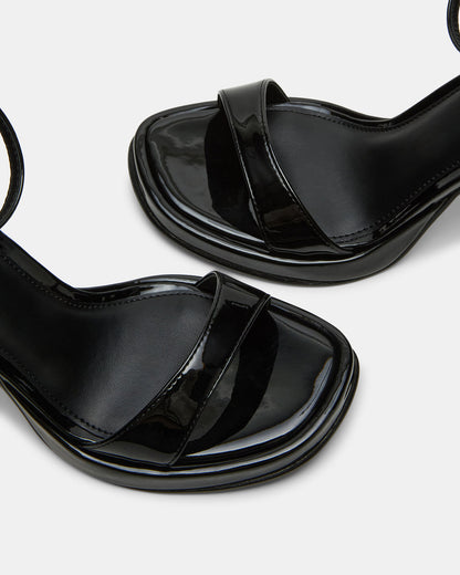 SULLIVAN Black Patent Square-Toe Strappy Heel | Women's Heels Steve Madden BLACK PATENT
