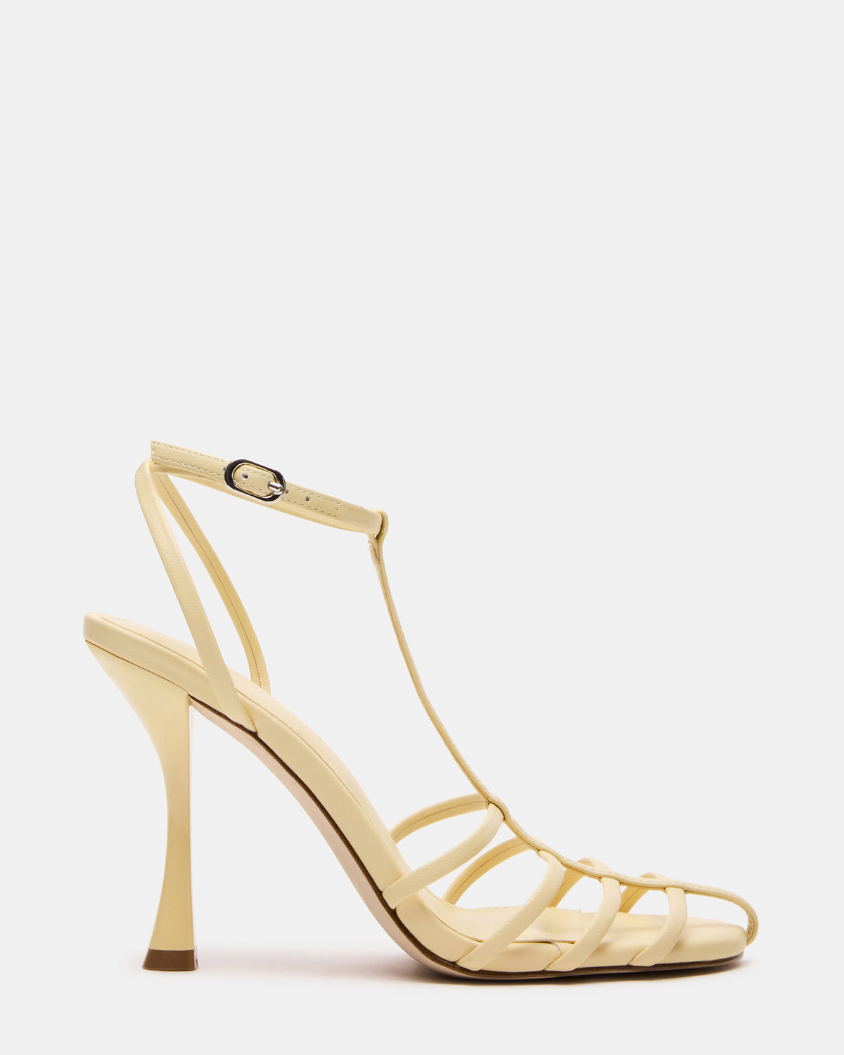 TILDAH BUTTER Leather Strappy Rounded Toe Women's Heel Steve Madden YELLOW LEATHER
