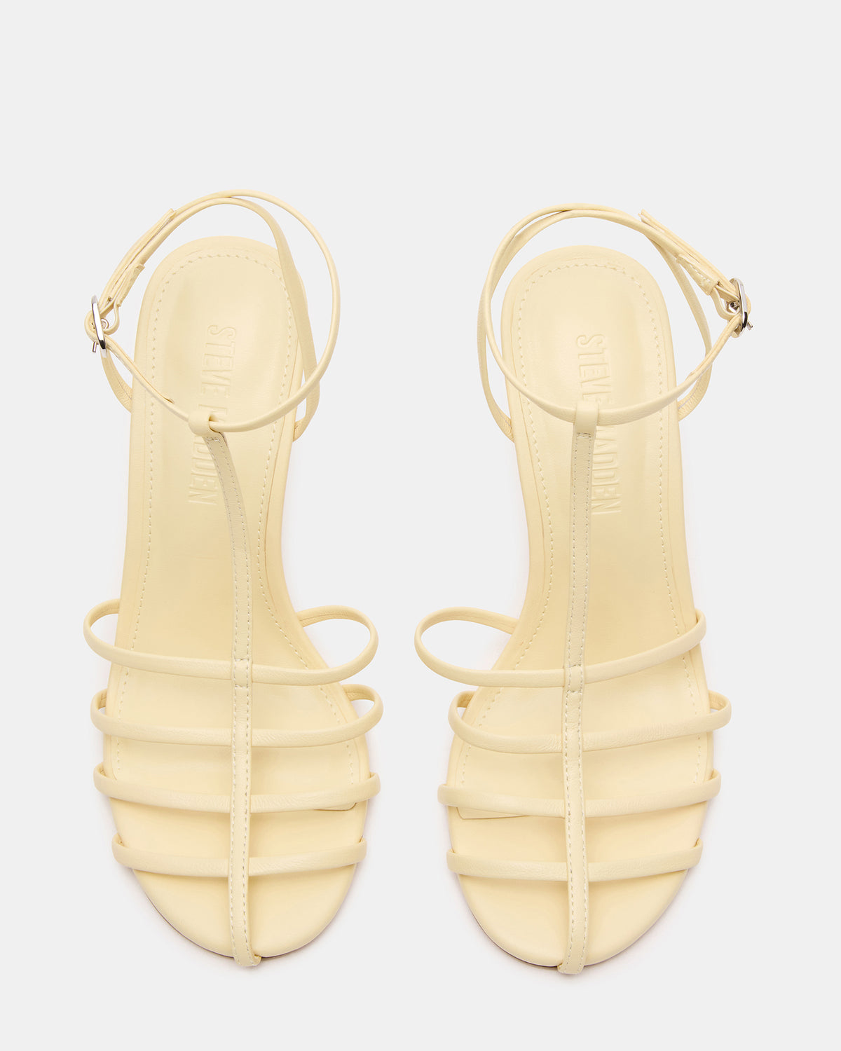 TILDAH BUTTER Leather Strappy Rounded Toe Women's Heel Steve Madden YELLOW LEATHER