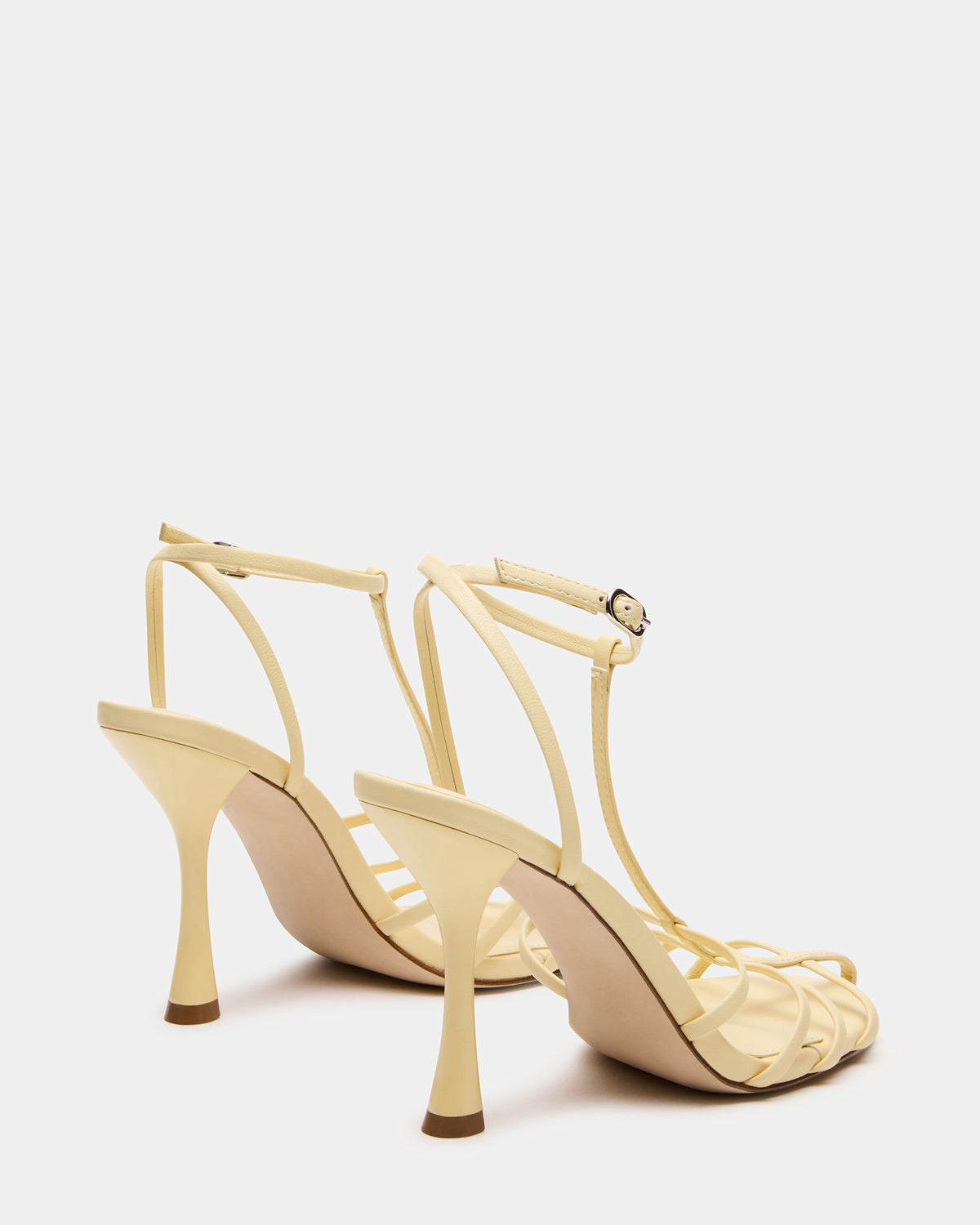TILDAH BUTTER Leather Strappy Rounded Toe Women's Heel Steve Madden YELLOW LEATHER