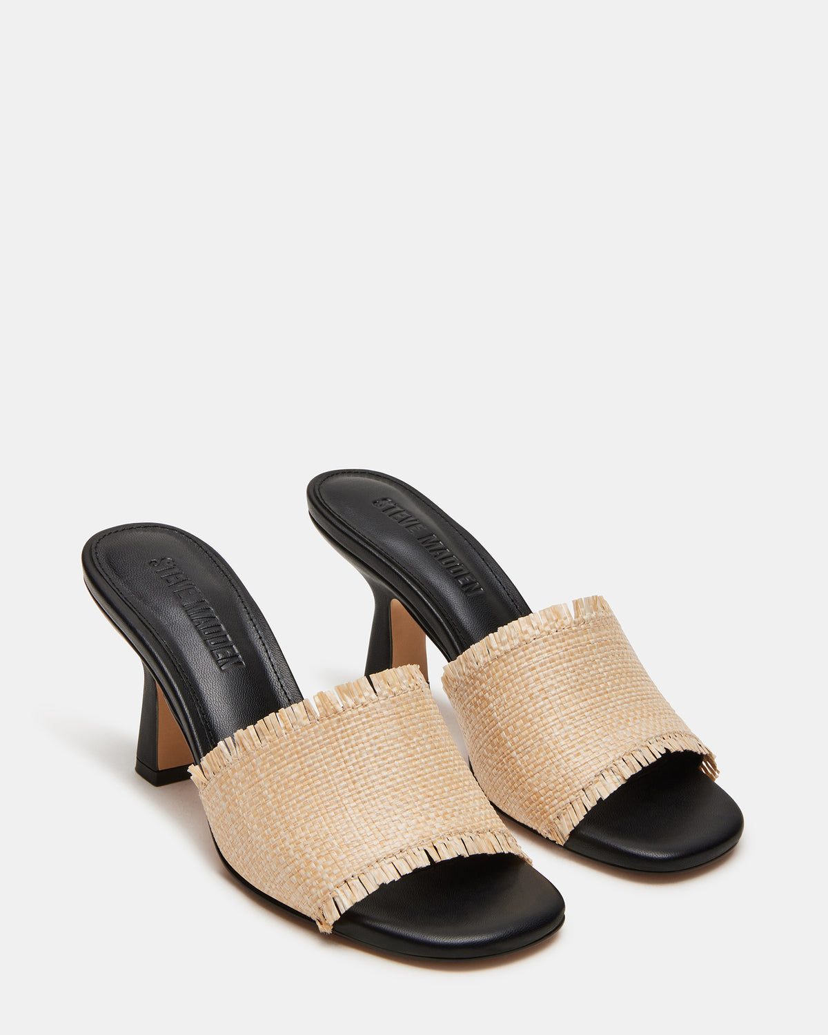 CRESCENT Raffia Square Toe Mule Heel | Women's Heels Steve Madden RAFFIA