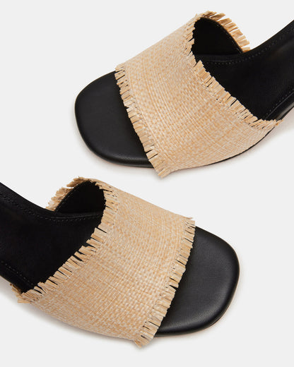 CRESCENT Raffia Square Toe Mule Heel | Women's Heels Steve Madden RAFFIA