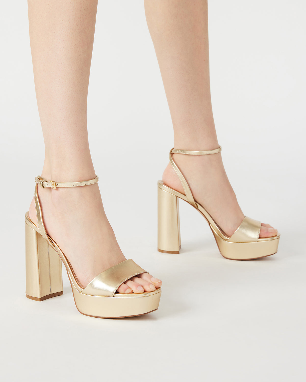 LESSA Bone Patent Platform Block Heel | Women's Heels Steve Madden BONE PATENT
