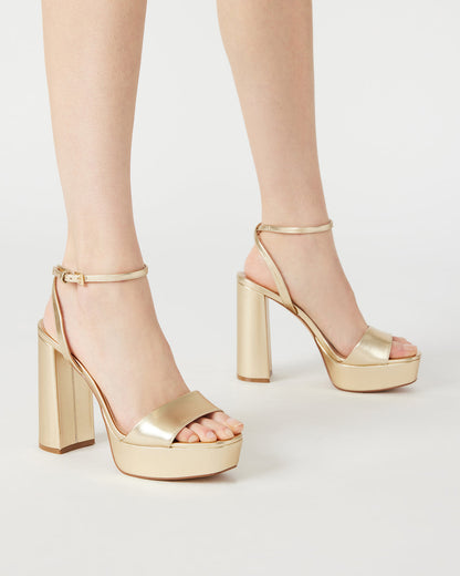 LESSA Bone Patent Platform Block Heel | Women's Heels Steve Madden BONE PATENT