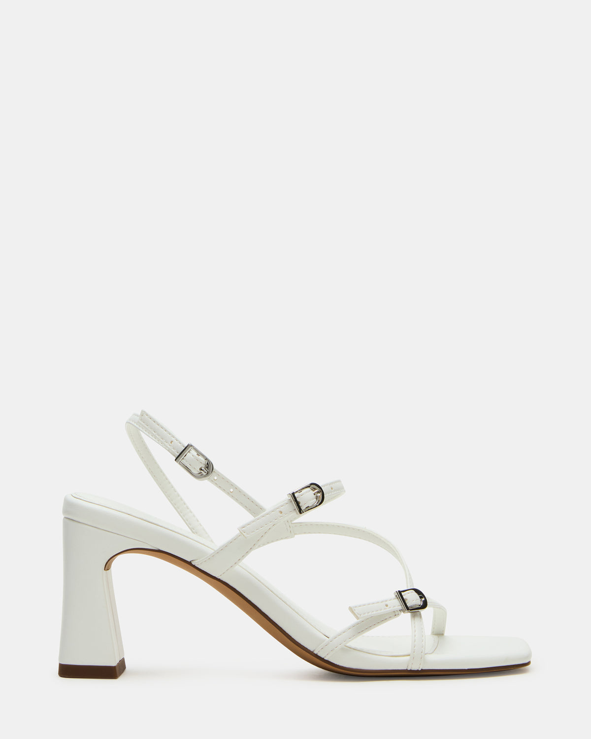 VANTAGE White Women's Square-Toe Strappy Slingback Heel Steve Madden WHITE
