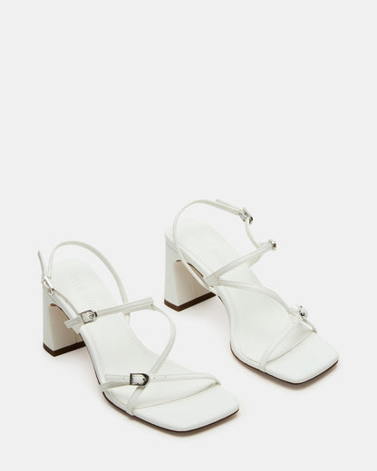 VANTAGE White Women's Square-Toe Strappy Slingback Heel Steve Madden WHITE