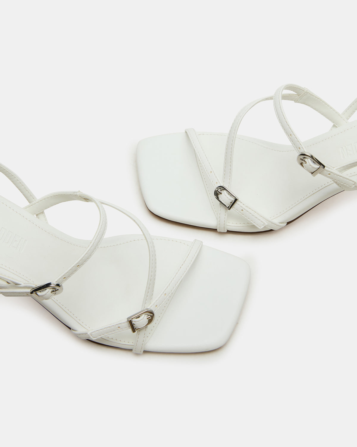 VANTAGE White Women's Square-Toe Strappy Slingback Heel Steve Madden WHITE