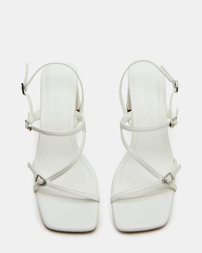 VANTAGE White Women's Square-Toe Strappy Slingback Heel Steve Madden WHITE