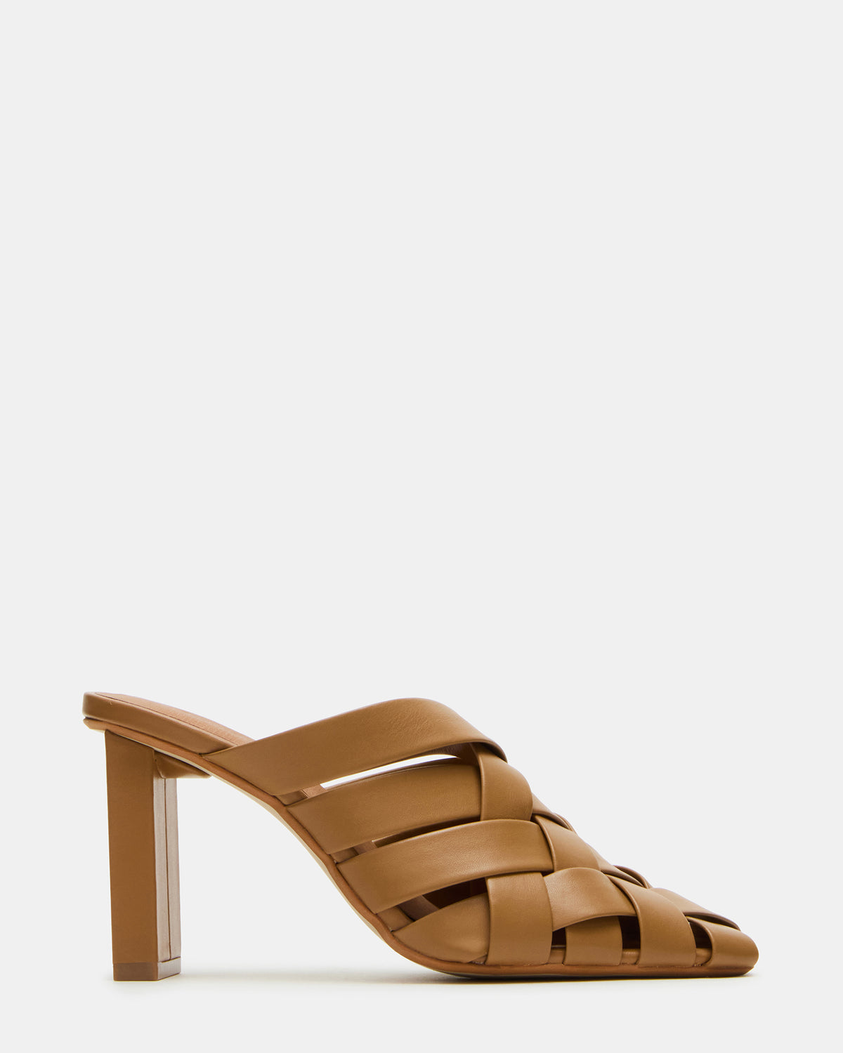 NAKITA Natural Square-Toe Woven Mule Women's Heel Steve Madden NATURAL