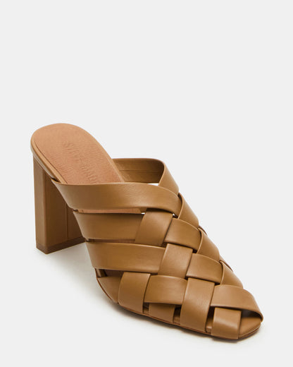 NAKITA Natural Square-Toe Woven Mule Women's Heel Steve Madden NATURAL