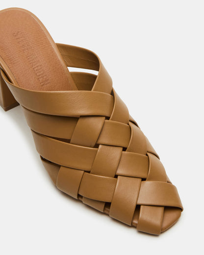NAKITA Natural Square-Toe Woven Mule Women's Heel Steve Madden NATURAL