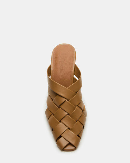 NAKITA Natural Square-Toe Woven Mule Women's Heel Steve Madden NATURAL