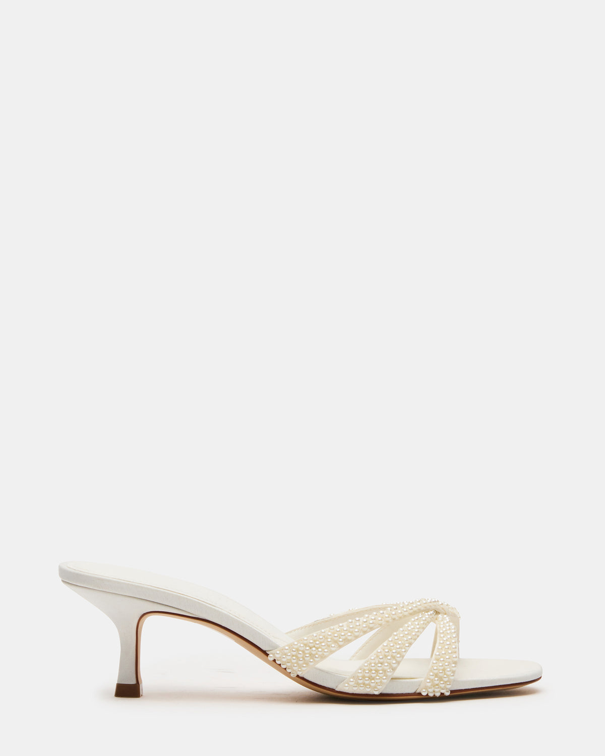 CARY Pearl Ivory Square-Toe Strappy Mule Women's Heel Steve Madden IVORY